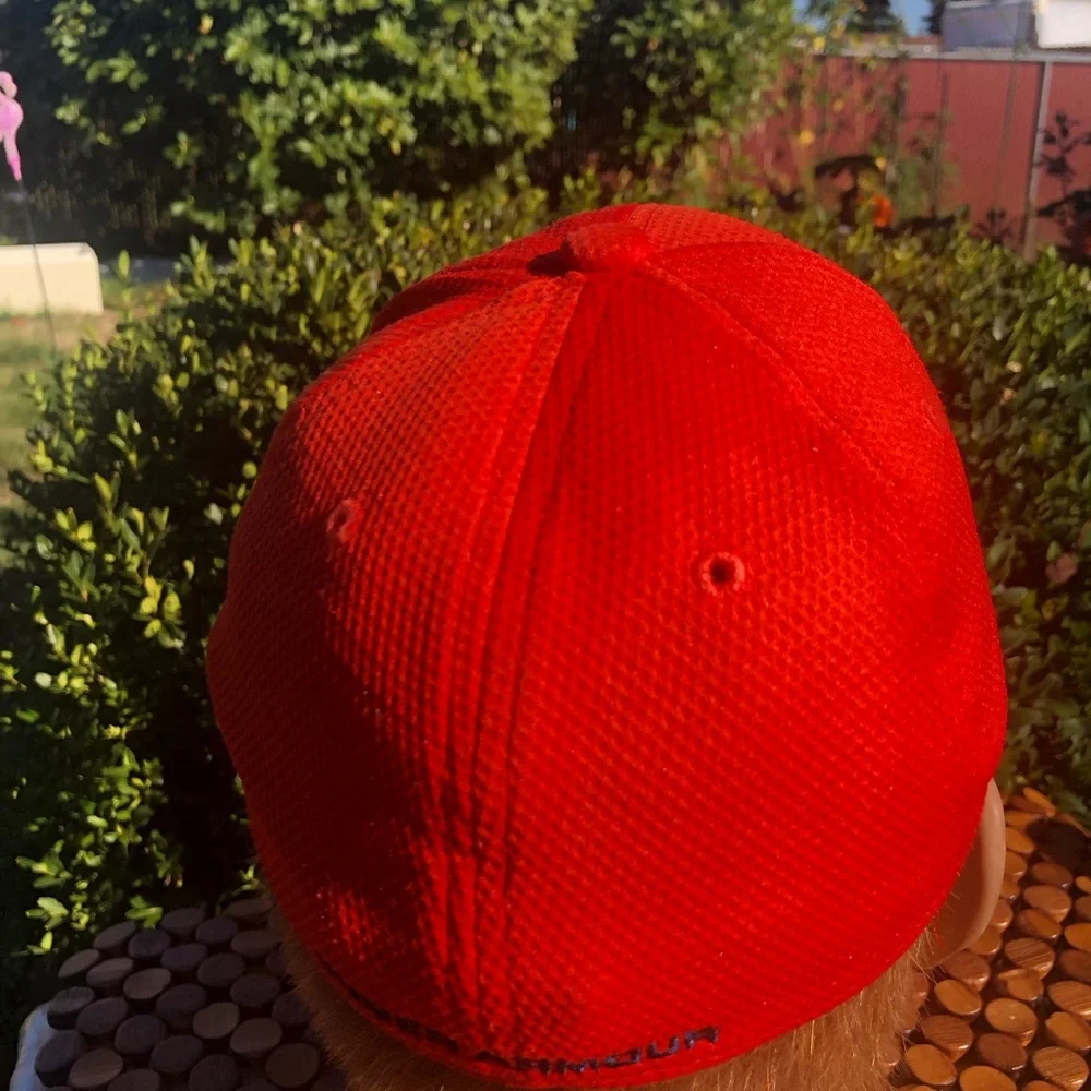 Under Armour Bright Red Kids Cap with Black Logo Size Small/Medium